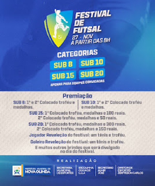 Festival de Esportes na modalidade de futsal. 